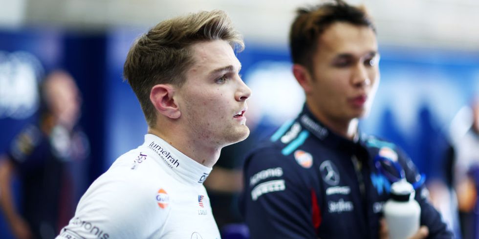 logan sargeant y alexander albon durante la clasificación del gp de bélgica de f1 en 2023