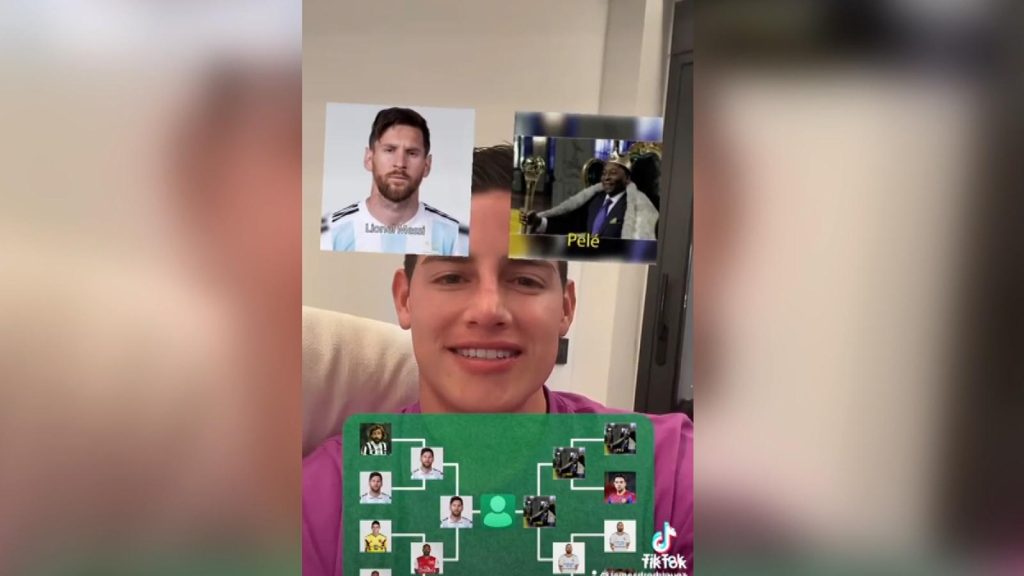 ¿Messi y Pelé? James Rodríguez cumple un reto viral y elige entre los dos astros