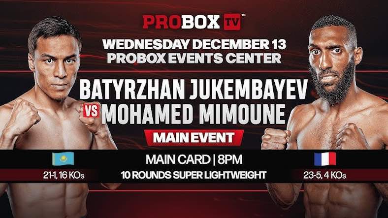 Batyrzhan Jukembayev vs Mohamed Mimoune