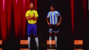 Tecnología virtual "revive" a Pelé y Maradona para darle un mensaje a Messi
