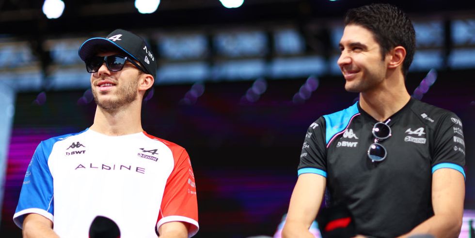 pierre gasly y esteban ocon durante el gp de hungría de f1 con alpine